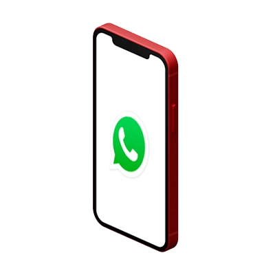 movil 3d con icono de whatsapp business